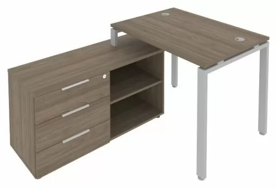 Рабочая станция с опорной тумбой левая