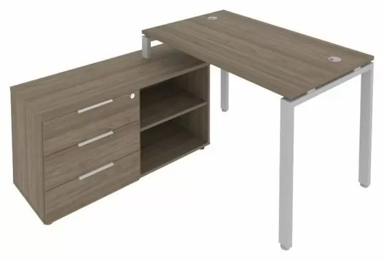 Рабочая станция с опорной тумбой левая