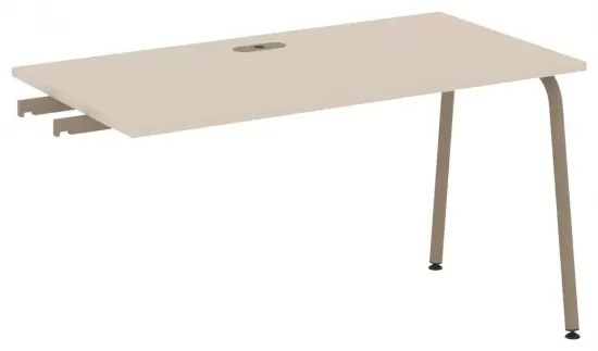 Стол приставка к опорным тумбам с лючком на круглой трубе